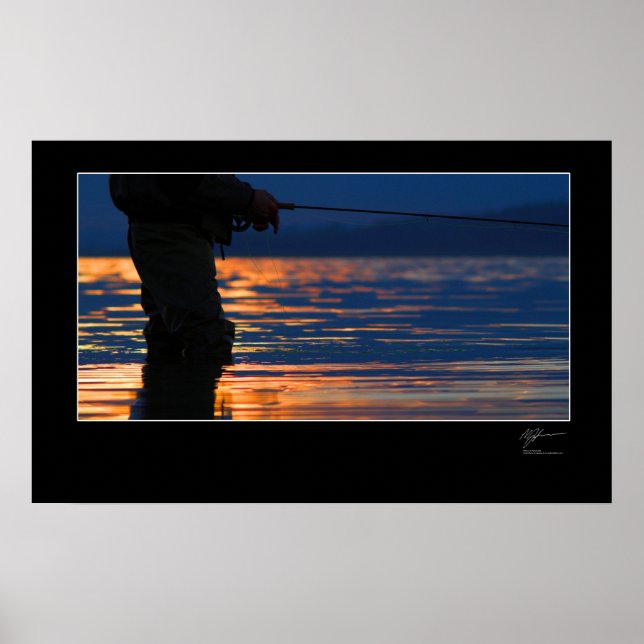 Póster Pesca de mosca en la costa danesa (Frente)