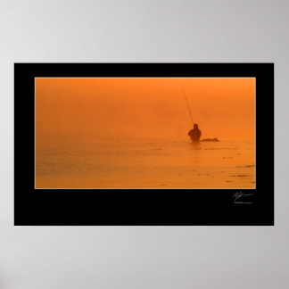 Póster Pesca de mosca en la costa danesa