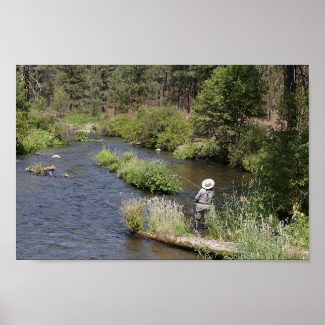 Póster Pesca de mujeres en el río Metolius, Oregón (Frente)