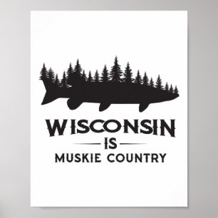Póster Pesca de muskellunge - Wisconsin es país de muskel