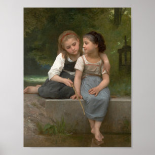 Póster Pesca de ranas por William-Adolphe Bouguereau