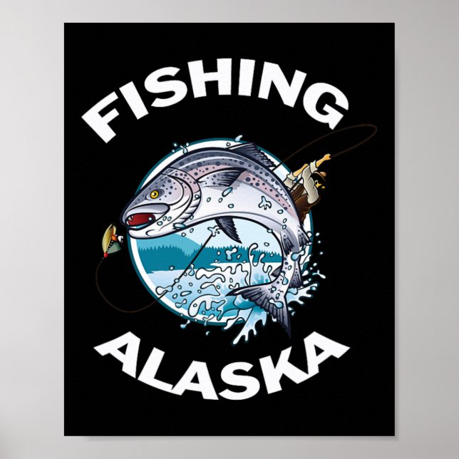 Póster Pesca de souvenirs de salmón silvestre en Alaska (Frente)