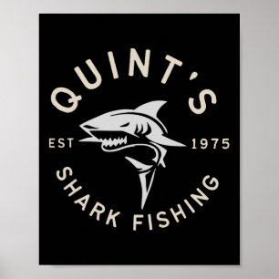 Póster Pesca de tiburones vintage de Quint 1975 Retro 2