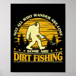 Póster Pesca de tierra de pies gigantes Metalizado detecc