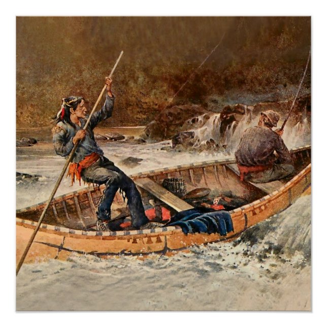 Póster "Pesca de trucha" Arte occidental de Frank Feller (Anverso)