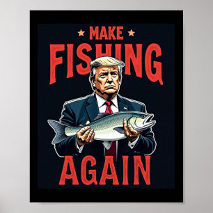 Póster Pesca de trucha Divertido Trump Captura Peces