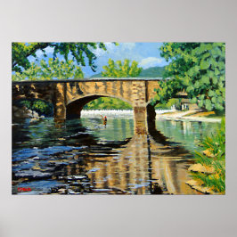 Póster Pesca de trucha en ángulo