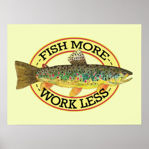 Póster Pesca de trucha marrón