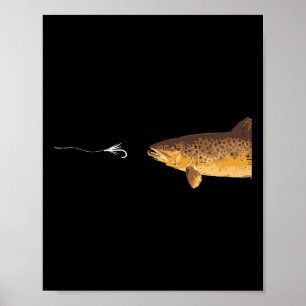 Póster Pesca de trucha marrón Gancho Pescador Pescador Ho