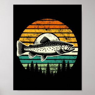 Póster Pesca de trucha Naturaleza forestal al aire libre 