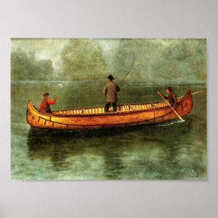 Póster Pesca de una canoa