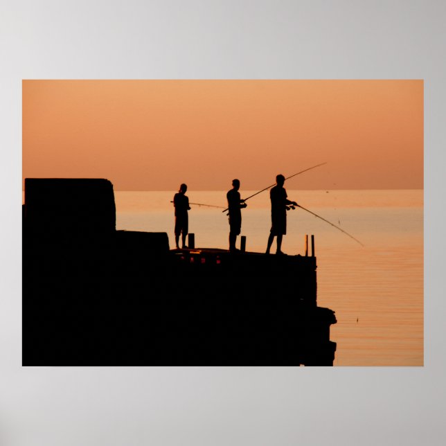 Póster Pesca del atardecer (Frente)
