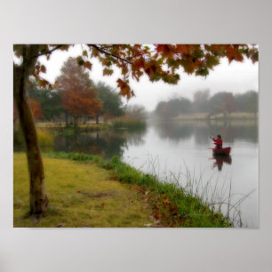 Póster Pesca del lago Ladybird - Austin Texas