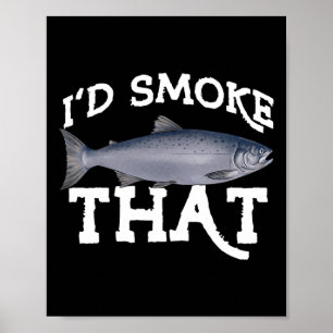 Póster Pesca divertida de salmón Coho de agua salada y du