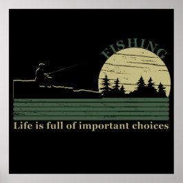 Póster Pesca divertida diciendo