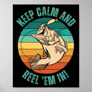 Póster Pesca Divertida Mantén la Calma y Vuelve a Intenta