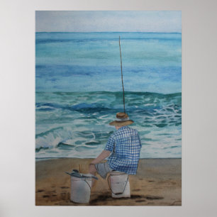 Póster Pesca en el archivo de Bellas Artes oceánicos