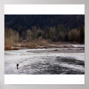 Póster Pesca en el área silvestre