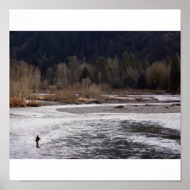 Póster Pesca en el área silvestre (Frente)