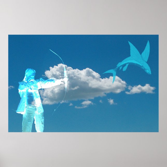 Póster Pesca en el cielo (Frente)