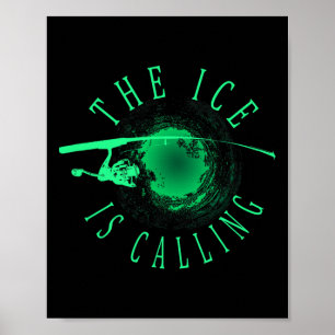 Póster Pesca en el Hielo - El Hielo Está Llamando - Pesca