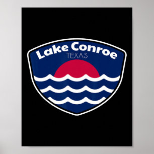 Póster Pesca en el lago Conroe Texas