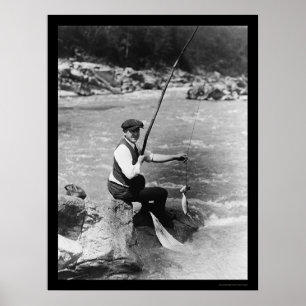 Póster Pesca en el río Potomac 1919