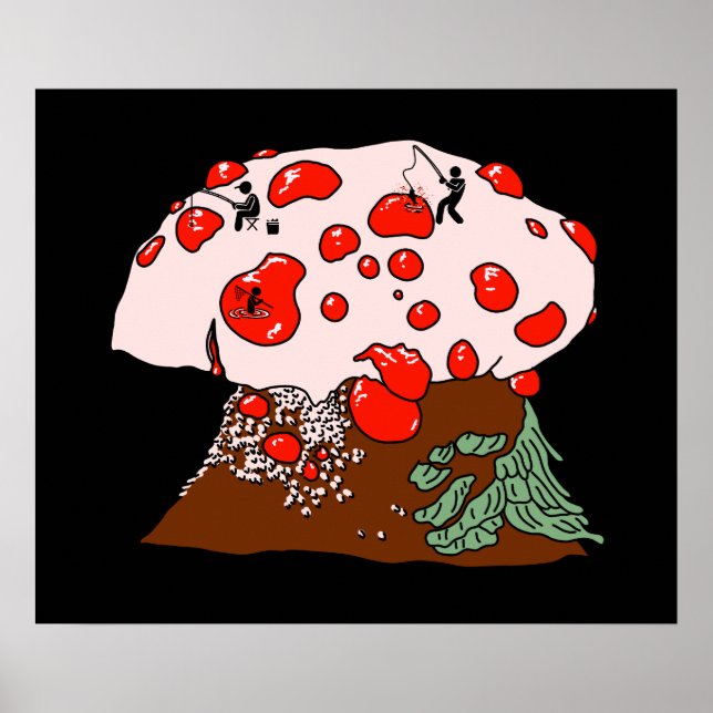 Póster Pesca en hongos sangrantes (Frente)