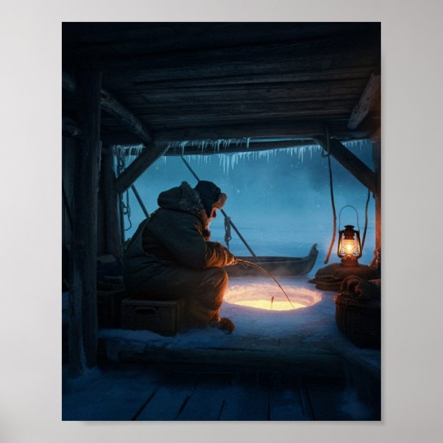 Póster Pesca en invierno (Frente)