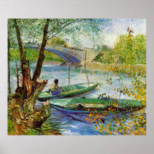 Póster Pesca en primavera de Vincent van Gogh