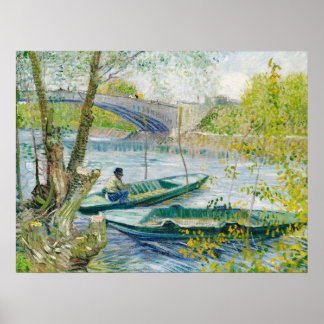 Póster Pesca en primavera Vincent Van Gogh