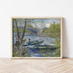 Póster Pesca en primavera | Vincent Van Gogh<br><div class="desc">Pesca en primavera, Pont de Clichy (Asnières) (1887) | Obra de arte original del artista holandés post-impresionista Vincent Van Gogh (1853-1890). El cuadro representa dos barcos de pesca en el agua, cerca de un puente en tonos suaves azules y verdes. Utilice las herramientas de diseño para agregar texto personalizado o...</div>