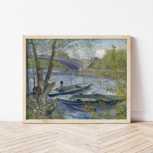 Póster Pesca en primavera   Vincent Van Gogh
