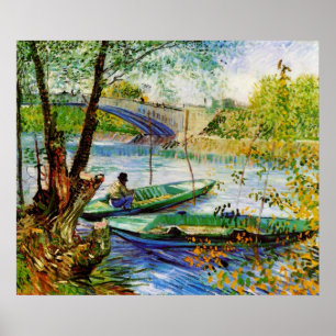 Póster Pesca en Spring Vincent van Gogh