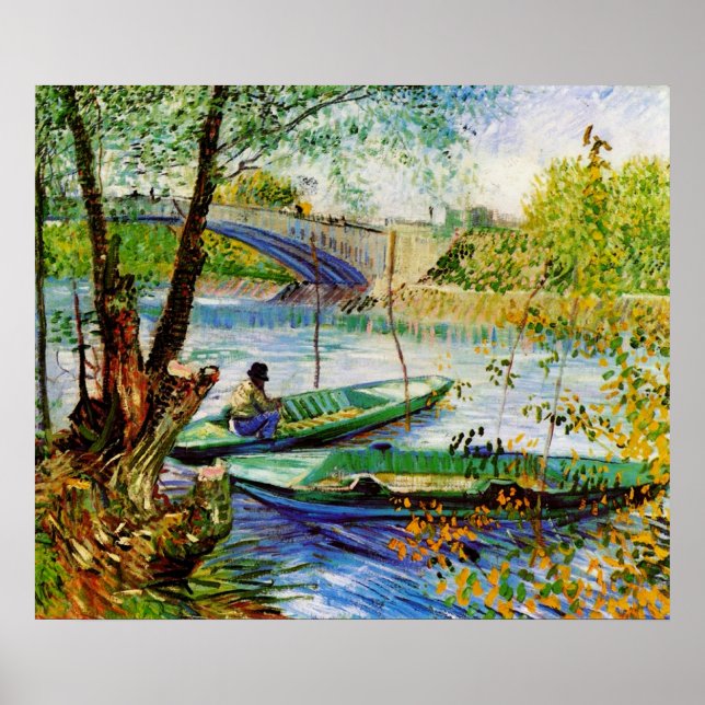 Póster Pesca en Spring Vincent van Gogh (Frente)
