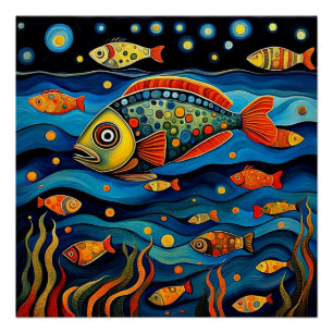 Póster Pesca nocturna