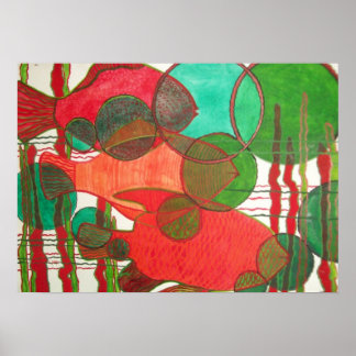 Póster Pescado abstracto