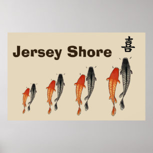 Póster Pescado abstracto, Jersey Shore