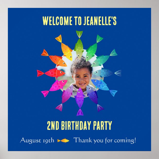 Póster Pescado arcoiris en el océano cálida bienvenida (Frente)