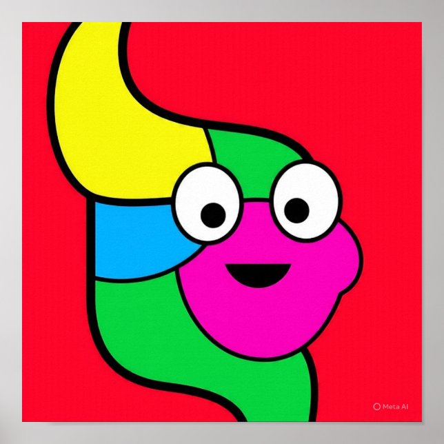 Póster Pescado biomórfico de doble cola (Frente)