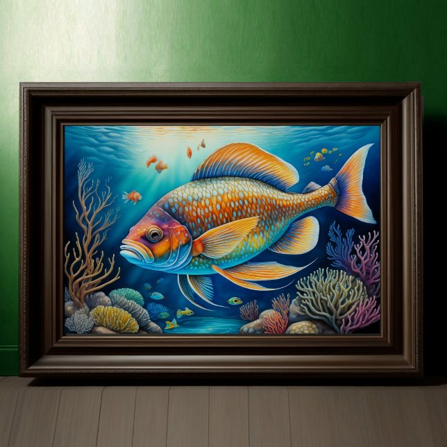 Póster Pescado colorido de dibujo de talla (Subido por el creador)