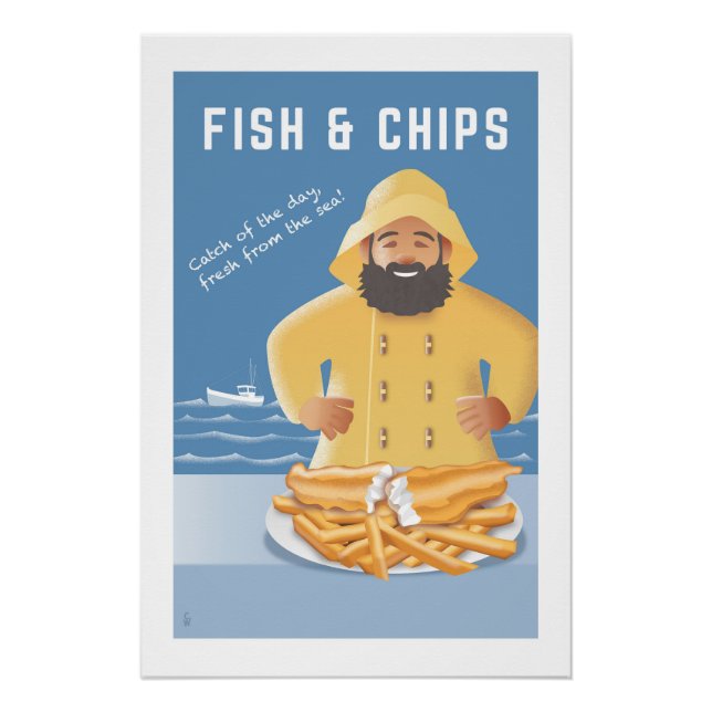 Póster Pescado con Patatas Fritas (Anverso)