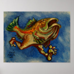 Póster Pescado con piernas