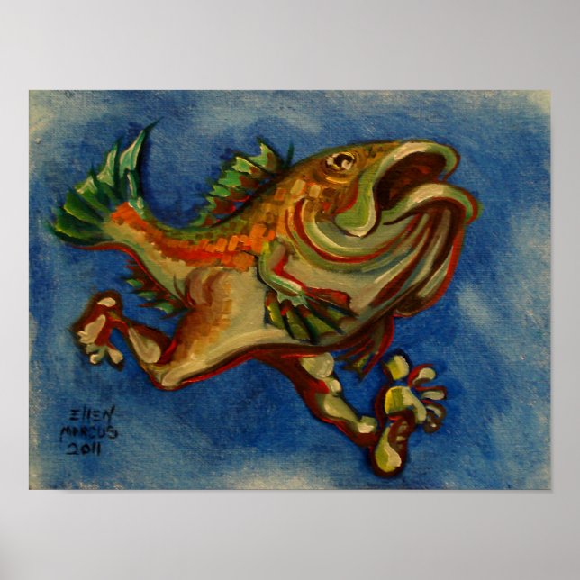 Póster Pescado con piernas (Frente)