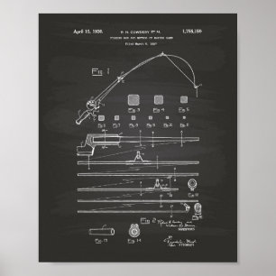 Póster Pescado de 1930 Patent Art Chalkboard