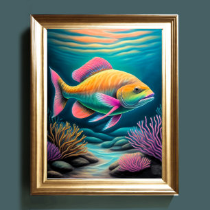 Póster Pescado de arrecife colorido