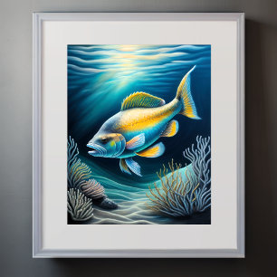 Póster Pescado de arrecife colorido
