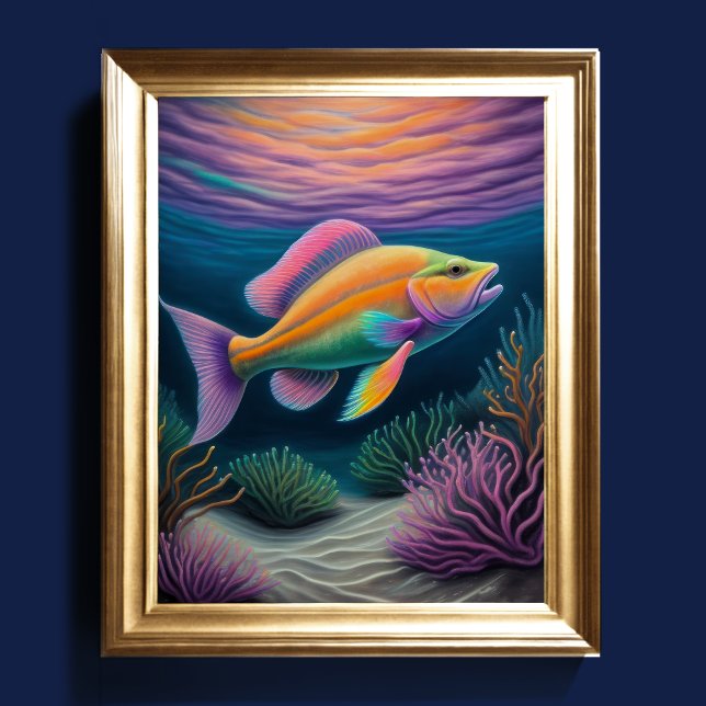 Póster Pescado de arrecife colorido de dibujos de almejas (Subido por el creador)