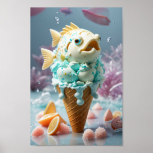 Póster Pescado de crema de hielo