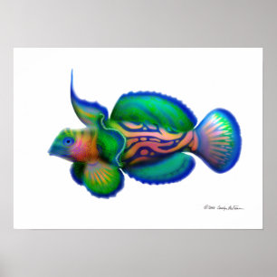 Póster Pescado de mandarín psicodélico